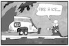 Cartoon: Feuer in einem ICE (small) by Kostas Koufogiorgos tagged karikatur,koufogiorgos,illustration,cartoon,ice,bahn,feuer,feuerwehrmann,brand,unfall,infrastruktur