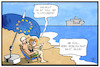 Cartoon: Flüchtlinge im Mittelmeer (small) by Kostas Koufogiorgos tagged karikatur,koufogiorgos,illustration,cartoon,fluechtlinge,urlaub,strand,meer,mittelmeer,ignoranz,ferien,erholung,flüchtlingspolitik,europa,eu