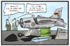 Cartoon: Flügellahme Bundeswehr (small) by Kostas Koufogiorgos tagged karikatur,koufogiorgos,illustration,cartoon,syrien,einsatz,tornado,flugzeug,ersatzteil,bundeswehr,soldat,teilnehmen,krieg,konflikt,rüstung,militär,ausrüstung