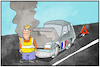 Cartoon: Frankreich (small) by Kostas Koufogiorgos tagged karikatur,koufogiorgos,illustration,cartoon,frankreich,gelbweste,panne,auto,protest,demonstration