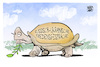 Cartoon: Friedensgespräche (small) by Kostas Koufogiorgos tagged karikatur,koufogiorgos,russland,ukraine,schildkröte,friedensgespräch,langsamkeit