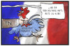 Cartoon: Front National (small) by Kostas Koufogiorgos tagged karikatur,koufogiorgos,illustration,cartoon,hahn,coq,au,vin,nationalgericht,frankreich,front,national,regionalwahlen,feier,symbol,partei,rechtspopulismus,würgegriff,politik