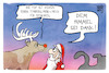 Cartoon: Führerschein-Check für Senioren (small) by Kostas Koufogiorgos tagged karikatur,koufogiorgos,führerschein,weihnachtsmann,senior,fahren,verkehr,schlitten