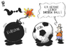 Cartoon: Fußball-EM (small) by Kostas Koufogiorgos tagged fussball,em,euro,bombe,schulden,krise,ball,sport,meisterschaft,europa,karikatur,kostas,koufogiorgos