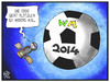 Cartoon: Fußball-Welt (small) by Kostas Koufogiorgos tagged karikatur,koufogiorgos,illustration,cartoon,fussball,wm,2014,sojus,weltall,astronaut,erde,ball,sport,weltmeisterschaft