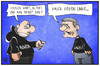 Cartoon: GaGeLi (small) by Kostas Koufogiorgos tagged karikatur,koufogiorgos,illustration,cartoon,gauck,bundespräsident,hogesa,gageli,hooligan,linke,politik