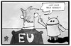 Cartoon: Google und Android (small) by Kostas Koufogiorgos tagged karikatur,koufogiorgos,illustration,cartoon,google,android,eu,wettbewerb,internet