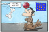 Cartoon: Griechenland-Hilfe (small) by Kostas Koufogiorgos tagged karikatur,koufogiorgos,illustration,cartoon,griechenland,tsipras,eu,europa,hilfe,kredit,rettungspaket,hilfspaket,männchen,kunststück,belohnung,politik,troika