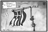 Cartoon: Griechenland (small) by Kostas Koufogiorgos tagged karikatur,koufogiorgos,illustration,cartoon,griechenland,fahne,flagge,crash,krise,wirtschaft,nation,politik,fahnenmast,fahnenstange