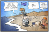 Cartoon: Griechenland (small) by Kostas Koufogiorgos tagged karikatur,koufogiorgos,illustration,cartoon,griechenland,immobilien,sandburg,zoll,beamter,pfändung,politik,tourist,kind,strand,urlaub,strafe