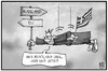 Cartoon: Griechenland (small) by Kostas Koufogiorgos tagged karikatur,koufogiorgos,illustration,cartoon,griechenland,weg,wegweiser,eu,europa,russland,fall,sturz,absturz,krise