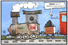 Cartoon: Habemus Schlichtung! (small) by Kostas Koufogiorgos tagged karikatur,koufogiorgos,illustration,cartoon,gdl,bahn,db,schlichtung,rauch,einigung,zug,lokführer,streik,tarifstreit,arbeitskampf,politik