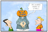 Cartoon: Halloween jamaikanisch (small) by Kostas Koufogiorgos tagged karikatur,koufogiorgos,cartoon,illustration,jamaika,halloween,kuerbis,verkleidung,grusel,fdp,gruene,union,koalition,sondierung,politik,partei