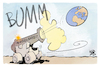 Cartoon: Handelskrieg (small) by Kostas Koufogiorgos tagged karikatur,koufogiorgos,handelskrieg,erde,kanone,wirtschaft
