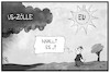Cartoon: Handelsstreit (small) by Kostas Koufogiorgos tagged karikatur,koufogiorgos,illustration,cartoon,zoll,handelsstreit,usa,eu,sonne,wolken,gewitter,wirtschaft,handel,handelskrieg