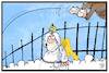 Cartoon: Hans Günter Winkler (small) by Kostas Koufogiorgos tagged karikatur,koufogiorgos,illustration,cartoon,hgw,winkler,halla,pferd,reiter,petrus,tod,paradies,himmel,sport,reitsport