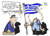 Cartoon: Hilfe für Griechenland (small) by Kostas Koufogiorgos tagged griechenland,bundesbank,haircut,schuldenschnitt,euro,schulden,krise,europa,karikatur,koufogiorgos