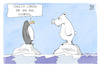 Cartoon: Hitzerekord in der Antarktis (small) by Kostas Koufogiorgos tagged karikatur,koufogiorgos,klima,südpol,nordpol,eisbär,pinguin,wasser,eis,erderwärmung,antarktis,arktis