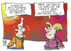 Cartoon: Hitzewelle (small) by Kostas Koufogiorgos tagged merkel,sonne,wetter,klima,hitzewelle,michel,umwelt,vertrauen,karikatur,koufogiorgos