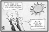 Cartoon: Hitzewelle (small) by Kostas Koufogiorgos tagged karikatur,koufogiorgos,illustration,cartoon,hitzewelle,zivilschutzkonzept,bunker,unterirdisch,michel,sonne,sommer,wetter,schutz