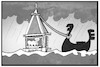 Cartoon: Hochwasser in Venedig (small) by Kostas Koufogiorgos tagged karikatur,koufogiorgos,illustration,cartoon,venedig,hochwasser,überflutung,san,marco,kirche,gondel,italien,regen,acqua,alta