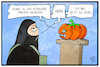 Cartoon: Hohler Terrorismus (small) by Kostas Koufogiorgos tagged karikatur,koufogiorgos,illustration,cartoon,terrorismus,kürbis,kopf,terrorist,halloween