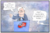 Cartoon: Horst Seehofer (small) by Kostas Koufogiorgos tagged karikatur,koufogiorgos,illustration,cartoon,seehofer,afd,csu,innenminister,heimatminister,podium,rednerpult,islam,populismus,religion,kontroverse