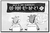 Cartoon: HSV (small) by Kostas Koufogiorgos tagged karikatur,koufogiorgos,cartoon,illustration,hsv,hamburg,sportverein,fussball,verein,uhr,bundesliga,klassenerhalt,sport,fan,stadion