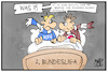 Cartoon: HSV und St. Pauli (small) by Kostas Koufogiorgos tagged karikatur,koufogiorgos,illustration,cartoon,hsv,fussball,liga,pauli,hamburg,sport,verein,bundesliga