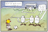 Cartoon: Impfstoff-Knappheit (small) by Kostas Koufogiorgos tagged karikatur,koufogiorgos,illustration,cartoon,impfstoff,vakzin,mauer,fußball,pandemie,corona,virus