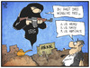 Cartoon: Irak (small) by Kostas Koufogiorgos tagged karikatur,koufogiorgos,illustration,cartoon,irak,usa,navy,army,airforce,armee,militär,krieg,konflikt,aladin,wunderlampe,geist,isis,terrorismus,wunsch,regierung,politik