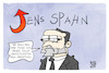 Cartoon: Jens Spahn (small) by Kostas Koufogiorgos tagged karikatur,koufogiorgos,spahn,afd,migration,asyl,rhetorik