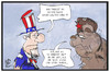 Cartoon: Kalter Krieg (small) by Kostas Koufogiorgos tagged karikatur,koufogiorgos,cartoon,illustration,bär,uncle,sam,russland,usa,kalter,krieg,weltherrschaft