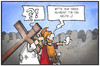 Cartoon: Karfreitag (small) by Kostas Koufogiorgos tagged karikatur,koufogiorgos,illustration,cartoon,karfreitag,kreuzigung,römer,soldat,jesus,christus,christentum,selfie,digital,smartphone,religion