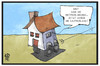 Cartoon: Kaufpreis-Gas (small) by Kostas Koufogiorgos tagged karikatur,koufogiorgos,illustration,cartoon,kaufen,mieten,bremse,gas,immobilie,eigenheim,baugeld,familie