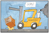 Cartoon: Klimapaket (small) by Kostas Koufogiorgos tagged karikatur,koufogiorgos,illustration,cartoon,klimapaket,bundesrat,umwelt,gabelstapler