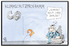 Cartoon: Klimaschutzprogramm (small) by Kostas Koufogiorgos tagged karikatur,koufogiorgos,illustration,cartoon,klimaschutzprogramm,zahlen,co2,umwelt,ministerium,finanzierung,politik