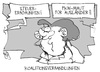 Cartoon: Koalitionsverhandlungen (small) by Kostas Koufogiorgos tagged koalitionsberhandlungen,merkel,steuererhöhungen,maut,kompromiss,regierung,karikatur,koufogiorgos