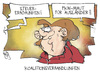 Cartoon: Koalitionsverhandlungen (small) by Kostas Koufogiorgos tagged koalitionsberhandlungen,merkel,steuererhöhungen,maut,kompromiss,regierung,karikatur,koufogiorgos