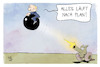 Cartoon: Krieg nach Plan (small) by Kostas Koufogiorgos tagged koufogiorgos,karikatur,putin,krieg,kanone,lüge,münchhausen,ukraine