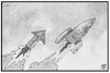 Cartoon: Krieg und Corona (small) by Kostas Koufogiorgos tagged karikatur,koufogiorgos,illustration,cartoon,sipri,rakete,corona,covid,pandemie,aufstieg,fallzahlen,index,rüstungsausgaben