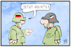 Cartoon: KSK-Reform (small) by Kostas Koufogiorgos tagged karikatur,koufogiorgos,illustration,cartoon,ksk,reform,soldat,bundeswehr,rechtsextremismus,elite,einheit,truppe,militär,terrorismus