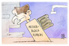 Cartoon: Kubicki stichelt gegen Lauterbac (small) by Kostas Koufogiorgos tagged karikatur,koufogiorgos,kubicki,lauterbach,messerblock,messer