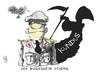 Cartoon: Kundus-Affäre (small) by Kostas Koufogiorgos tagged klein,oberst,general,bundeswehr,kundus,affäre,afghanistan,krieg,angriff,bombardierung,sensenmann,karikatur,kostas,koufogiorgos