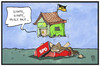 Cartoon: Landtagswahl BW (small) by Kostas Koufogiorgos tagged karikatur,koufogiorgos,illustration,cartoon,baden,wuerttemberg,wahl,landtagswahl,schwaben,haus,gruene,spd,landesregierung,bauen