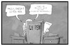 Cartoon: Le Pen und Daesh (small) by Kostas Koufogiorgos tagged karikatur,koufogiorgos,illustration,cartoon,frankreich,le,pen,wahl,umfrage,anschlag,is,polizei,terrorismus,paris,polizist,mord