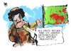 Cartoon: Libyen (small) by Kostas Koufogiorgos tagged libyen,revolution,gaddafi,flagge,blut,drohung,buergerkrieg,demonstration,protest,politik,arabische,karikatur,kostas,koufogiorgos