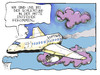 Cartoon: Lufthansa-Schlichtung (small) by Kostas Koufogiorgos tagged ufo,lufthansa,schlichtung,flugzeug,streik,arbeit,gewerkschaft,geld,karikatur,kostas,koufogiorgos