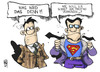 Cartoon: Lufthansa-Streik (small) by Kostas Koufogiorgos tagged lufthansa,flugbegleiter,streik,ufo,superman,gewerksschaft,arbeit,geld,karikatur,kostas,koufogiorgos