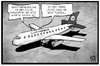 Cartoon: Lufthansa-Streik (small) by Kostas Koufogiorgos tagged karikatur,koufogiorgos,illustration,cartoon,lufthansa,flugzeug,handy,handynutzung,empfang,streik,piloten,cockpit,arbeitskampf,fliegen